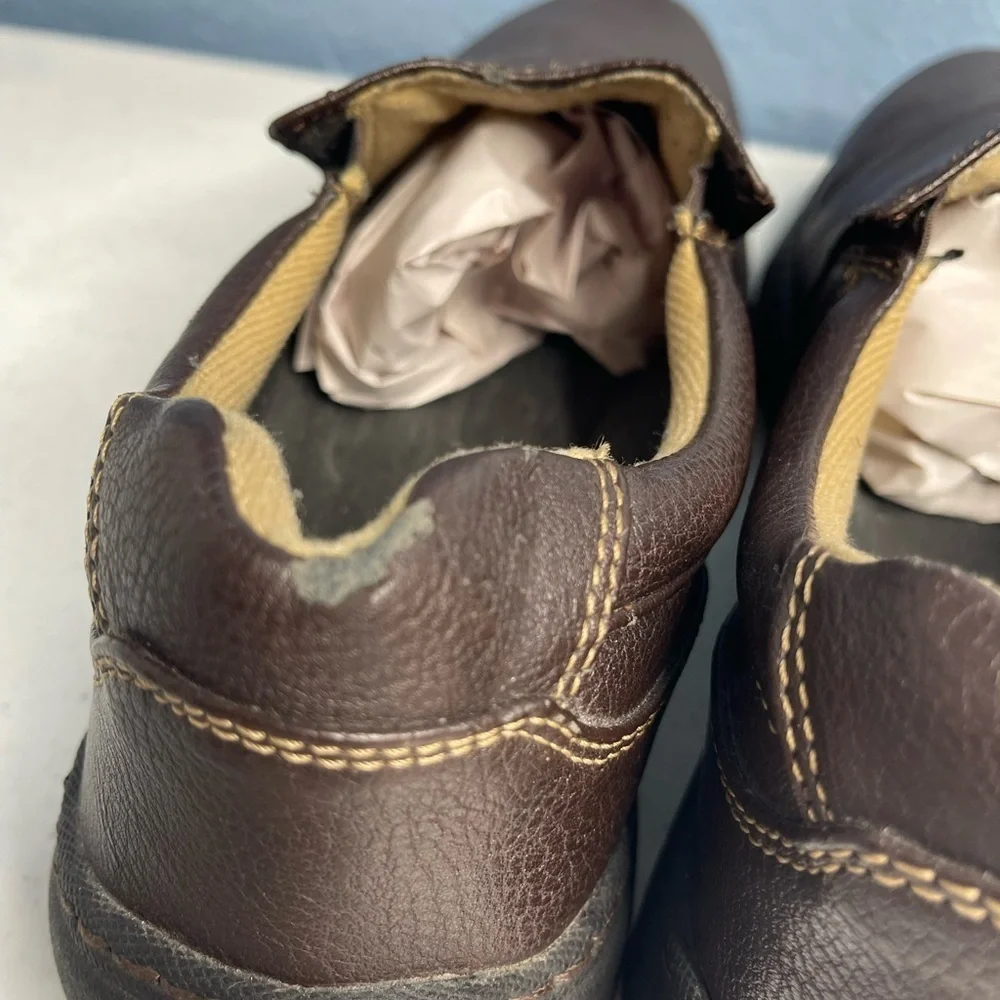 Stone Creek men slide in comfort oxfords size 11.5 leather brown